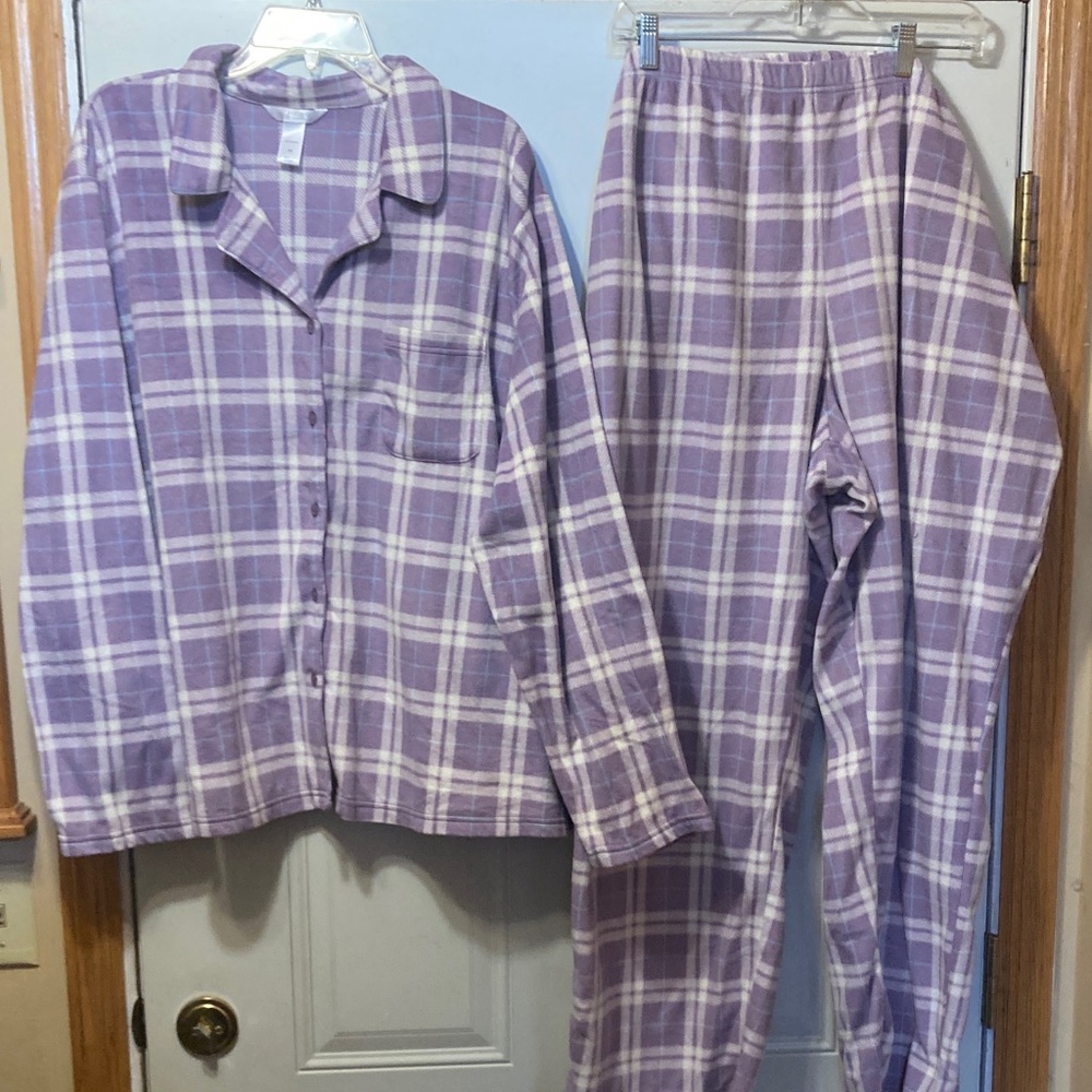 Adonna Plaid Purple Pajamas 3X